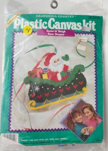 Santa In Sleigh Door Stopper Plastic Canvas 1991 Kit #2304 - Picture 1 of 3