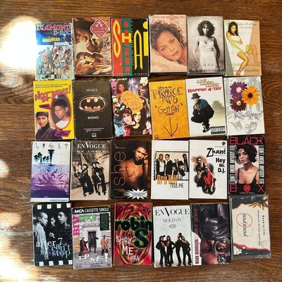 R&B Funk Hip-Hop 24 Cassingle Lot Various Artists VG/G - Image 1 of 4