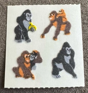 Pegatinas Sandylion de colección FUSZY FLOCKED GORILAS MONOS SIMIOS módulo único - Imagen 1 de 2