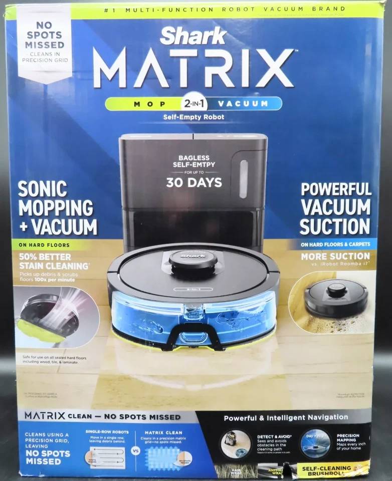 Shark UR2450WS Matrix 2 in 1 Self Empty Robot Mop Vacuum Black - Image 1 of 1
