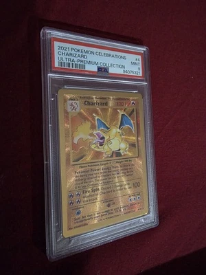 2021 Pokemon Charizard Ultra Premium Collection Gold Metal 4/102  PSA 9 - image 1 of 2