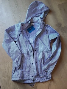 NWT Women’s Columbia Gable Island Jacket Navy White Stripe Hooded XS - Picture 1 of 5