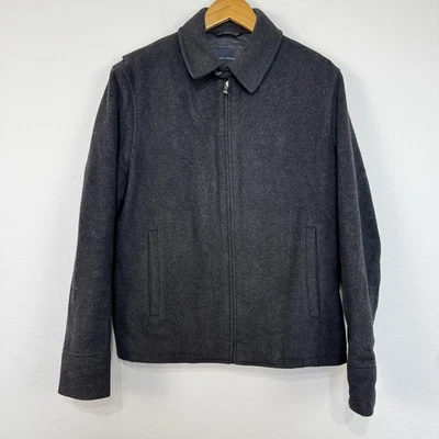 Banana Republic Jacket Mens Small Charcoal Wool Cashmere Blend Zip Front Lined - Image 1 of 4