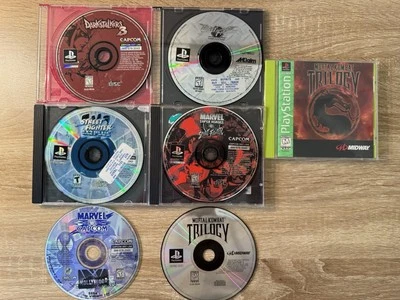 Playstation 1 Lot: Street Fighter, Marvel Capcom, Mortal Kombat Loose Working ￼ - Image 1 of 4