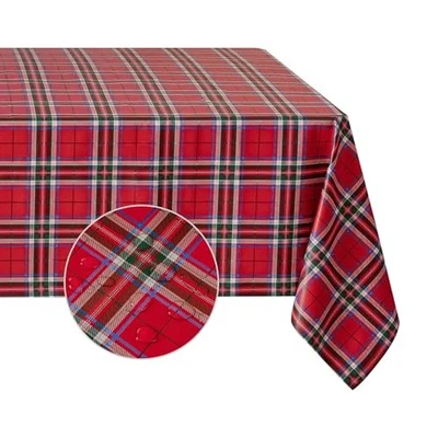  Christmas Rectangle Vinyl Tablecloth, 100% 54" x 78" (Rectangular) Xmas Red - Image 1 of 4