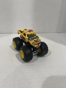 Hot Wheel Monster Truck Zombie Face Blue Eyes yellow Black 3.5 long Black Wheels - Picture 1 of 7