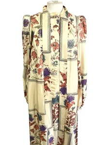 Jean Varon Vintage Floral Print Long Sleeve Maxi Dress - Picture 1 of 4