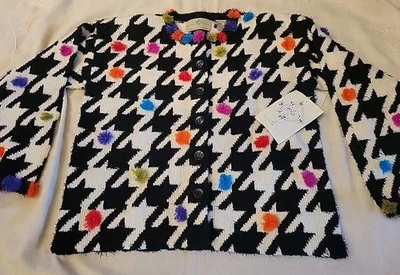 CÁRDIGAN DE FIESTA A CUADROS BLANCO Y NEGRO OPCIONES DE DISEÑO DE PHILIP &JANE GORDON Foto 1 de 4