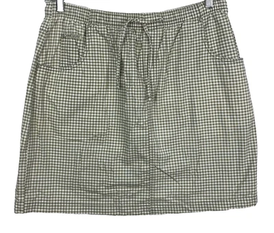 Blassport Petite Casual Women 16P Skirt Green Checkered Short Elastic Waist - Image 1 of 4
