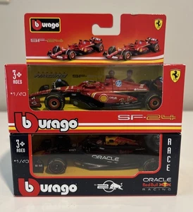 Bburago Formula 1 Scuderia Ferrari SF24 & Oracle Redbull Racing Diecast 1:43 - Picture 1 of 8