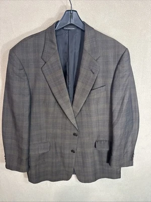 Coppley 44R Brown Windowpane Glen Plaid Ermenegildo Zegna  Surgeon Cuffs Blazer - Image 1 of 4