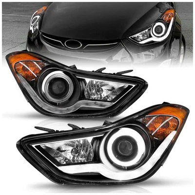 Anzo 121456 Headlight For Hyundai Elantra 2011-2014 Left & Right Black Housing Foto 1 de 4