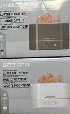 AMBIANO Luftbefeuchter mit Flammeneffekt Ultraschall Aroma Timer 3 Stufen