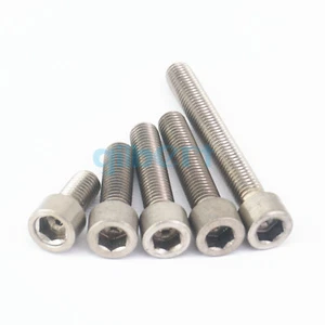 Lot5 M10x1.5 15mm-120mm GR2 Titanium Hex Socket Head Cap Screw Bolts DIN 912 - Picture 1 of 25