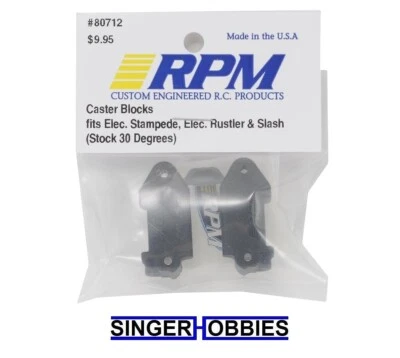 RPM 80712 30 Deg Caster Block Set (Black) (2) (Rustler, Stampede, Slash) NEW HH - Image 1 of 2