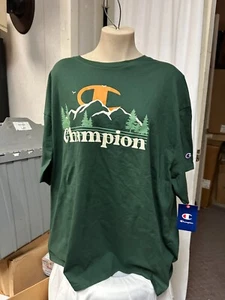 Champion Dark Green 2XL T-Shirt, Tee shirt logo cotton tagged forest - Picture 1 of 2