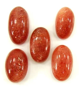 51,50 Ct Natürlicher Sonnenstein Lose Edelstein 17-20 mm Cabochon Stein 5 Stck. Lot - 2086 - Bild 1 von 2