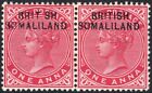 Somaliland-1903 1A Carmine Pair, One With "Brit Sh" Variety.  Lmm Pair Sg 2/2A