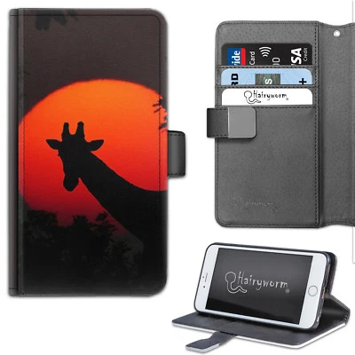 Sunset Giraffe Phone Case;PU Leather Wallet Flip Case;Cover For Samsung;Apple - Image 1 of 4