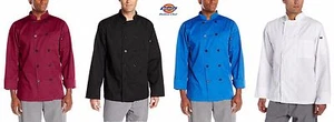 Dickies Men's Paolo Classic Chef Coat Basic Long Sleeve Chef Jackets DC122 - Picture 1 of 2