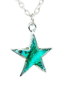 Abalone Shell Star Necklace Pendant Paua Shell  Plated Chain Bohemian Jewellery - Picture 1 of 12