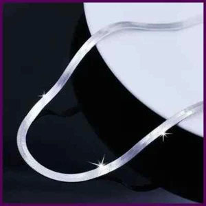 Nuevo collar de cadena de hoja fina de 4 mm de plata de ley 925 para mujer HOMBRE de lujo - Imagen 1 de 24