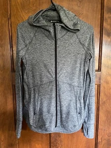 Chaqueta de Pista Athleta XXS con Capucha con Cremallera Completa Bolsillos Grises-EXCELENTE! - Imagen 1 de 7