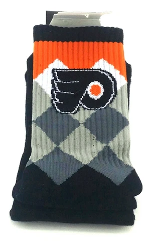 Philadelphia Flyers New Adidas Argyle Socks Black Orange Era Knit US9-11 Cover