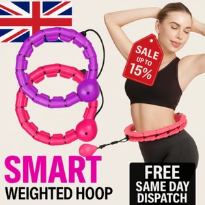 24 Knots Weighted Hula Fitness Hoop Adult Hula Thin Waist Weight Loss UK seller - Picture 1 of 8