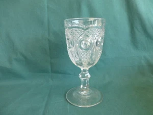 Flint Bullseye With Diamond Point Early American Pattern Glass Goblet # 1 - Bild 1 von 5