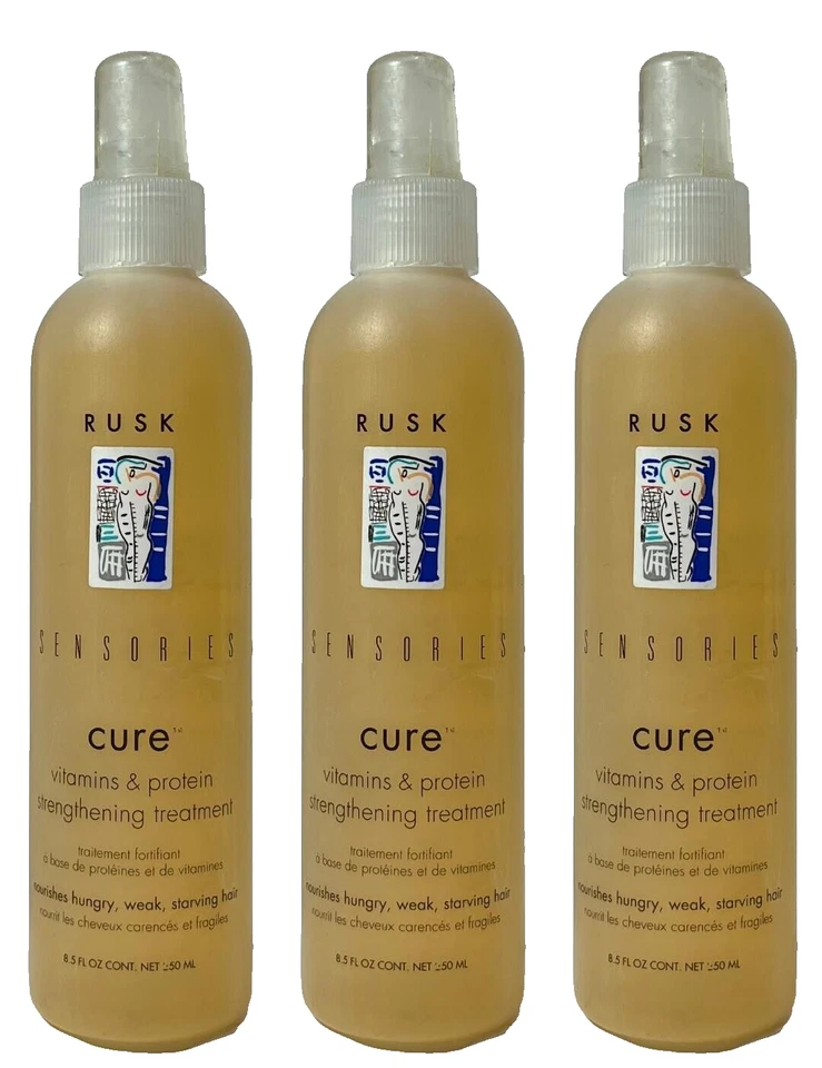 3 Rusk Sensories Cure Vitamins & Protein Strengthening Treatment 8.5 oz ea (699) - Image 1 of 1