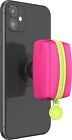 PopSockets Phone Tablet PopGrip Stand w/ Swappable Top+Mini Bag Pocket Neon Pink