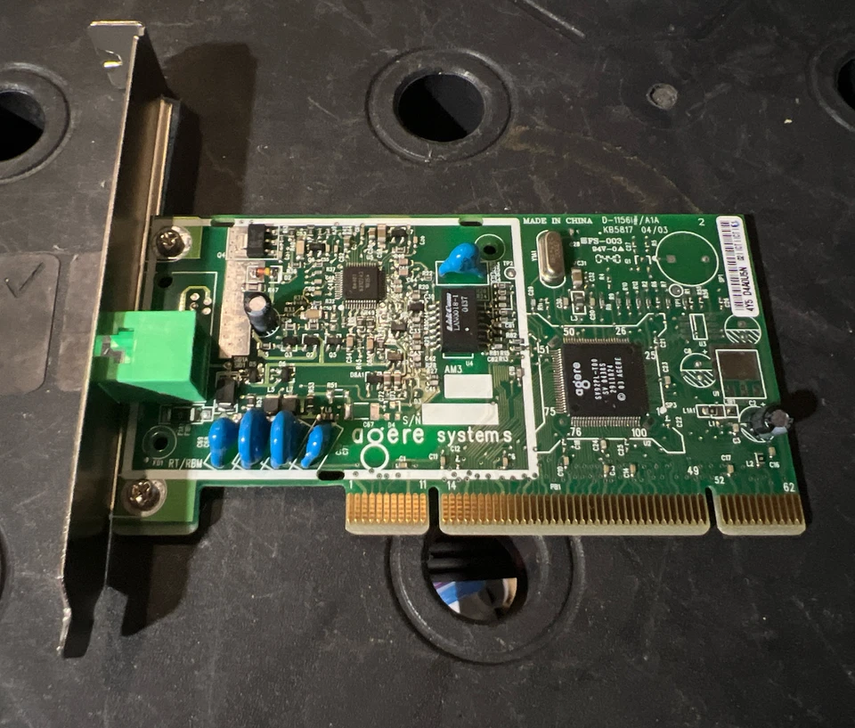 HP 56K DESKTOP FAX MODEM PCI - AGERE SYSTEMS P/N: 5187-5216 REV A - Image 1 of 4