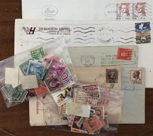 105 bulk lot USED STAMPS - Australia 1940s 50s - 60s & INTERNATIONAL - USA ITALY - Picture 1 of 14