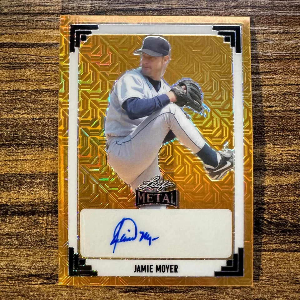 2024 Leaf Metal Jamie Moyer #91A-JM1 1991 Gold Mojo Refractor Auto #1/1 Mariners - Image 1 of 2