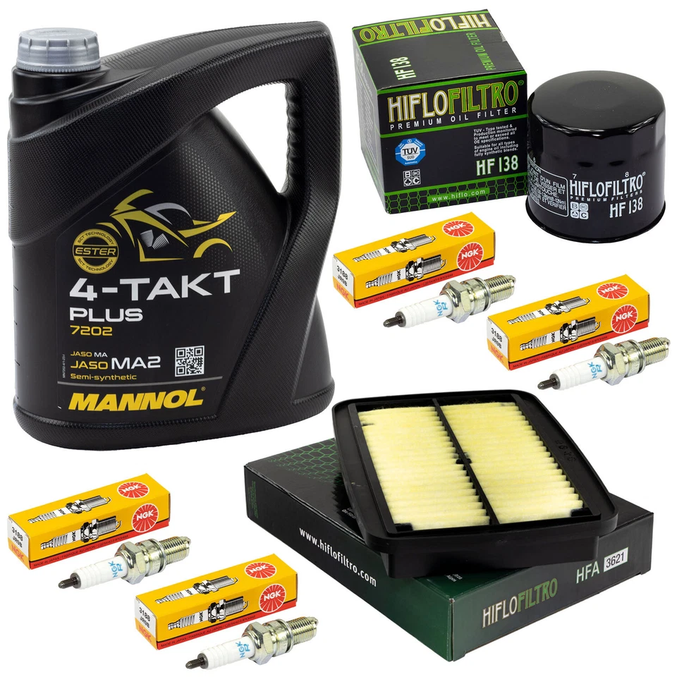 NO-NAME Wartung für Suzuki GSF 1200 Bandit 01-06 Set Öl 4L Luftfilter Ölfilter Zündkerze