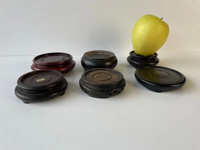 Ancien socle support bois chine vase chinois , antique chinese wooden stand base - Photo 1/4