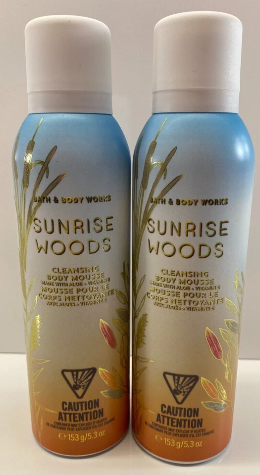 Lot of 2 Bath Body Works SUNRISE WOODS Cleansing Body Mousse  5.3 oz NEW - Image 1 of 1