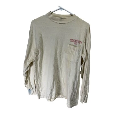 VTG 1982 Hanes Beefy Delta Gamma Hurricane Party Long Sleeve Pocket Shirt Sz L  - Image 1 of 4