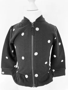 Neu Baby Mädchen Strickjacke mit Reißverschluss schwarz Tupfen Ex Mothercare My K Baumwolle