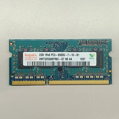 RAM 2GB 1Rx8 PC3 10600S-9-10-B1 Hynix  HMT325S6BFR8C - H9 NO AA - Photo 1/2