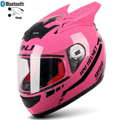 DOT Bluetooth Motorcycle Helmet Full Face Scooter Crash Motorbike helmet Horn - Image 1 of 4