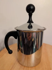Cappuccino Milchkännchen Frabosk Brevettato Edelstahl Italien 32 Unzen Cremeaufschäumer - Bild 1 von 13