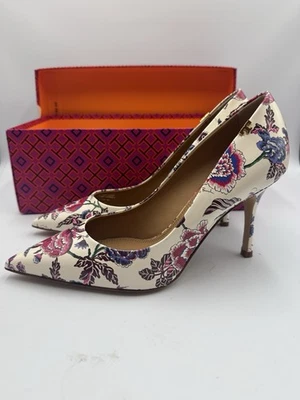Tory Burch Penelope floral Leather pumps Sz 7 Made In Italy - Image 1 of 4