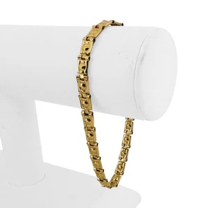 18k Yellow Gold 10.7g Ladies Polished 5.5mm Fancy Link Bracelet Italy 8.25" - Picture 1 of 9