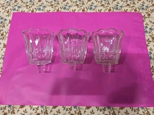 3- Vintage Tulip Homco Clear Starlite Peg Votive Candle Cup Holder 3.5” Sconce - Picture 1 of 4