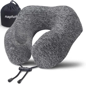 Travel Pillow for Airplane, Premium Memory Foam Neck Pillow for Flight Headre... - Picture 1 of 6