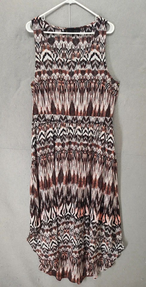 Vestido Kardashian Colección Mujer XL Estampado Ikat Sin Mangas Informal Negro Blanco Foto 1 de 4