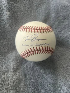TRAVIS BAZZANA SIGNED AUTOGRAPHED 2024 1ST OVERALL PICK OML BASEBALL FANATICS - Picture 1 of 3