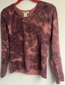 BRAND NEW KENAR 2 PLY 100% CASHMERE SWEATER V NECK PULLOVER WOMENS SIZE S RED - Picture 1 of 3